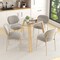Costway 36" Round Glass Dining Table for 4 with Tempered Glass Tabletop Rubber Wood Frame Natural/Black
